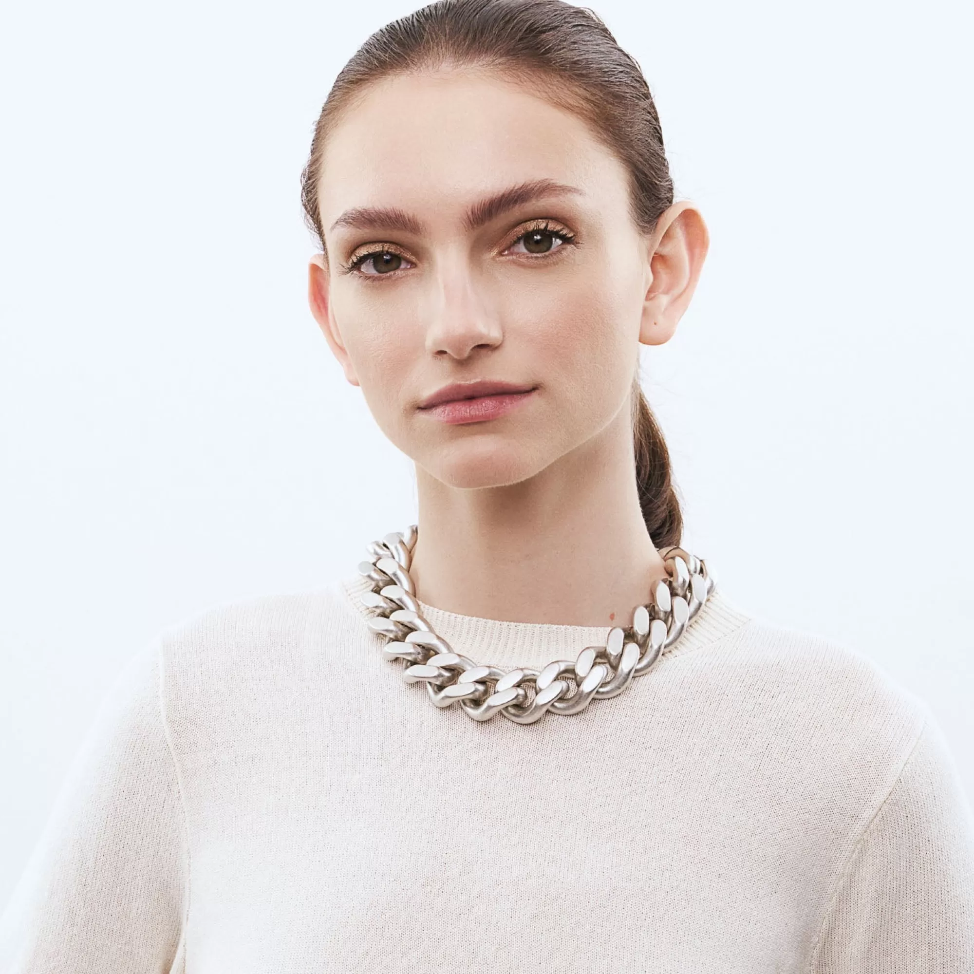 Online Vanessa Baroni Flat Chain Necklace Silver Vintage