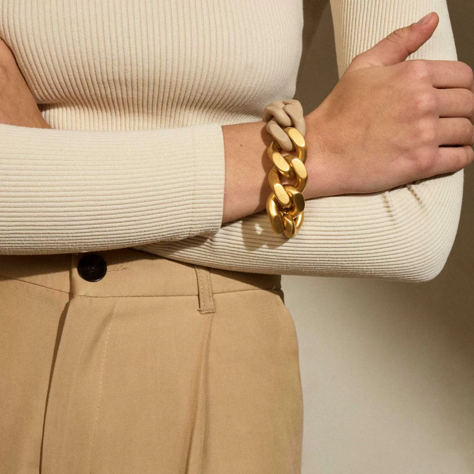 Fashion Vanessa Baroni Great Bracelet 2 Color Gold - Matt Beige