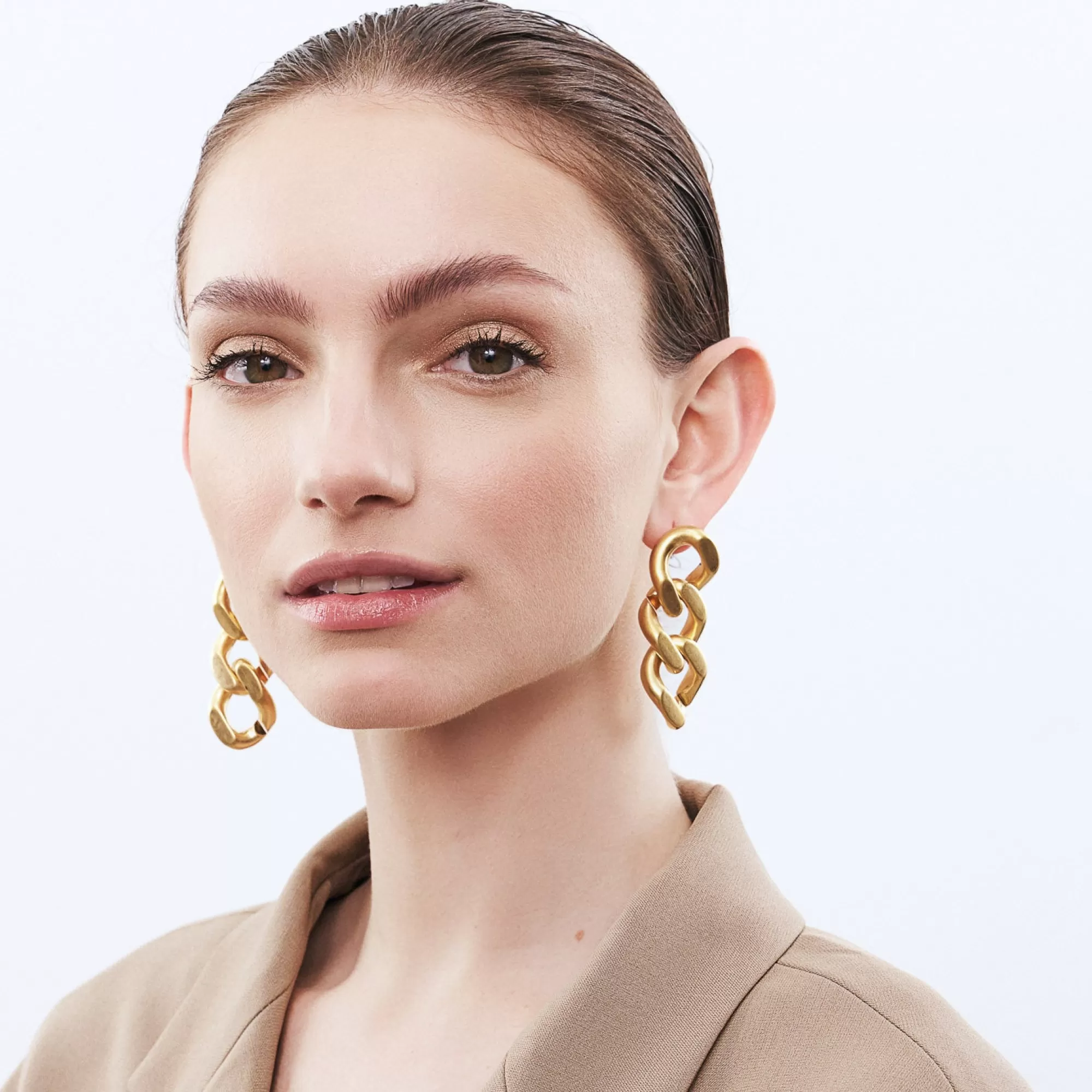 Clearance Vanessa Baroni New Flat Chain Earring Gold Vintage
