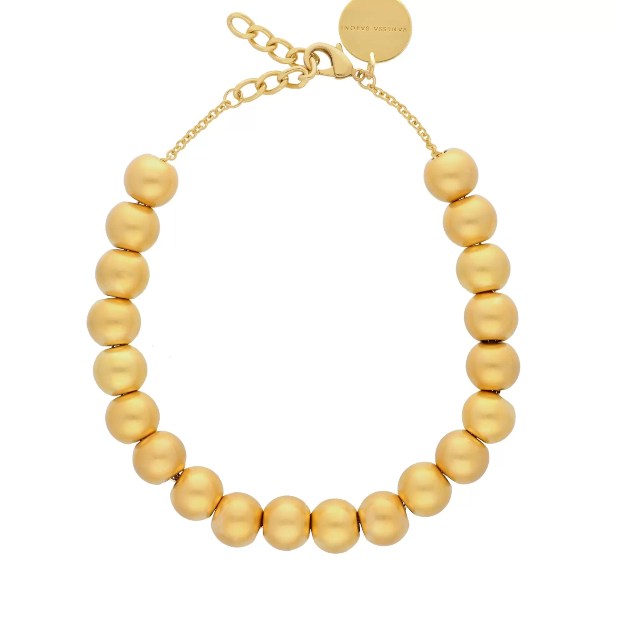 Sale Vanessa Baroni Small Beads Necklace Short Gold Vintage